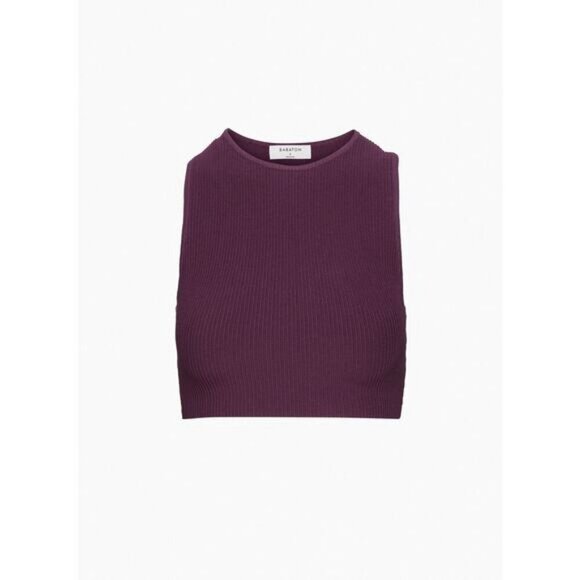 Aritzia Babaton Sculpt Knit Cropped Tank In Dewberry Purple Size 2XS - Picture 5 of 10